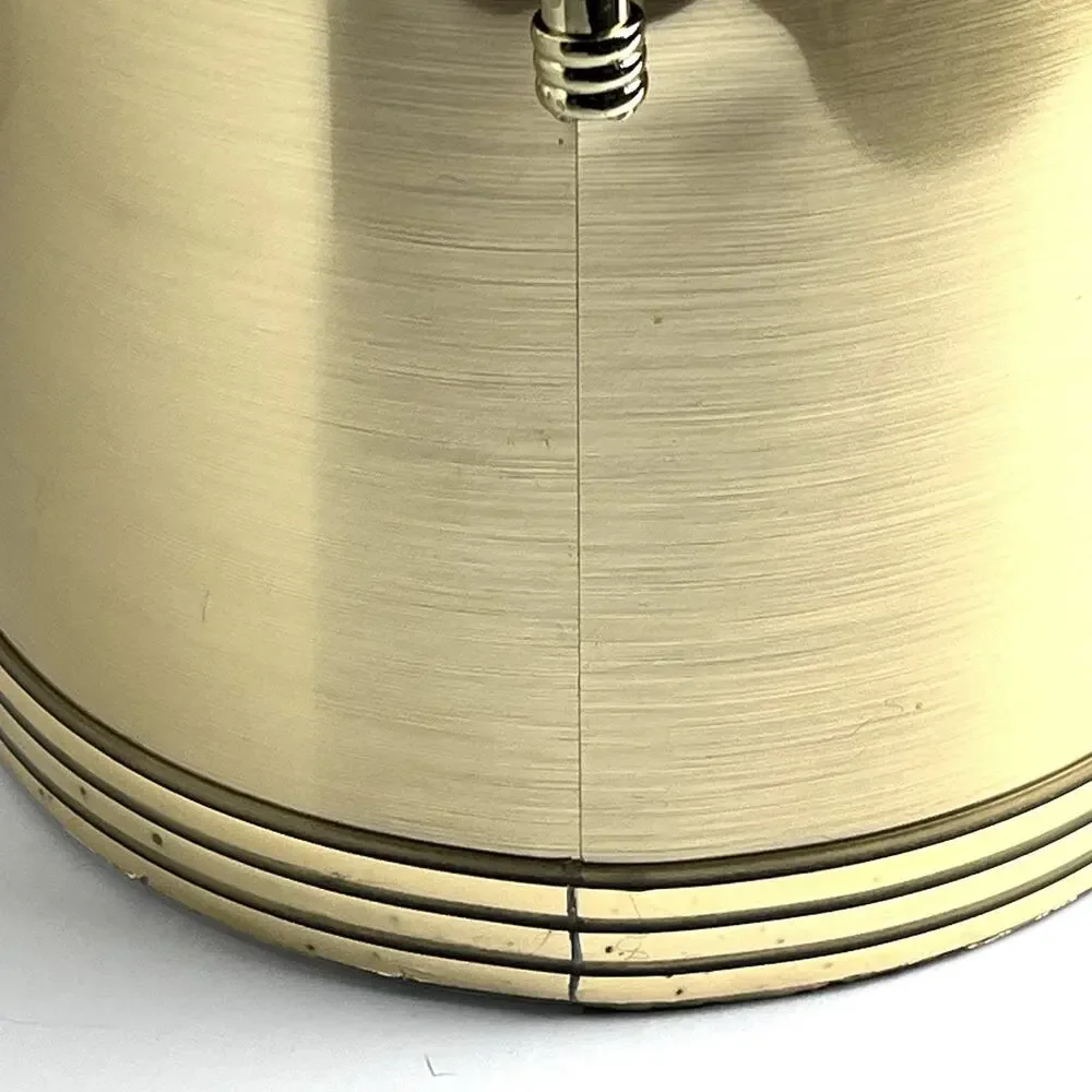 VTG Shelton Designs Brushed Gold Insulated Ice Bucket Metal Handle Lucite Lid US